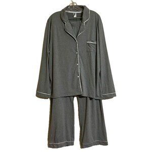 Fashion Nova Women’s Gray Long Sleeve 2 Piece Pajama Set Size 3X